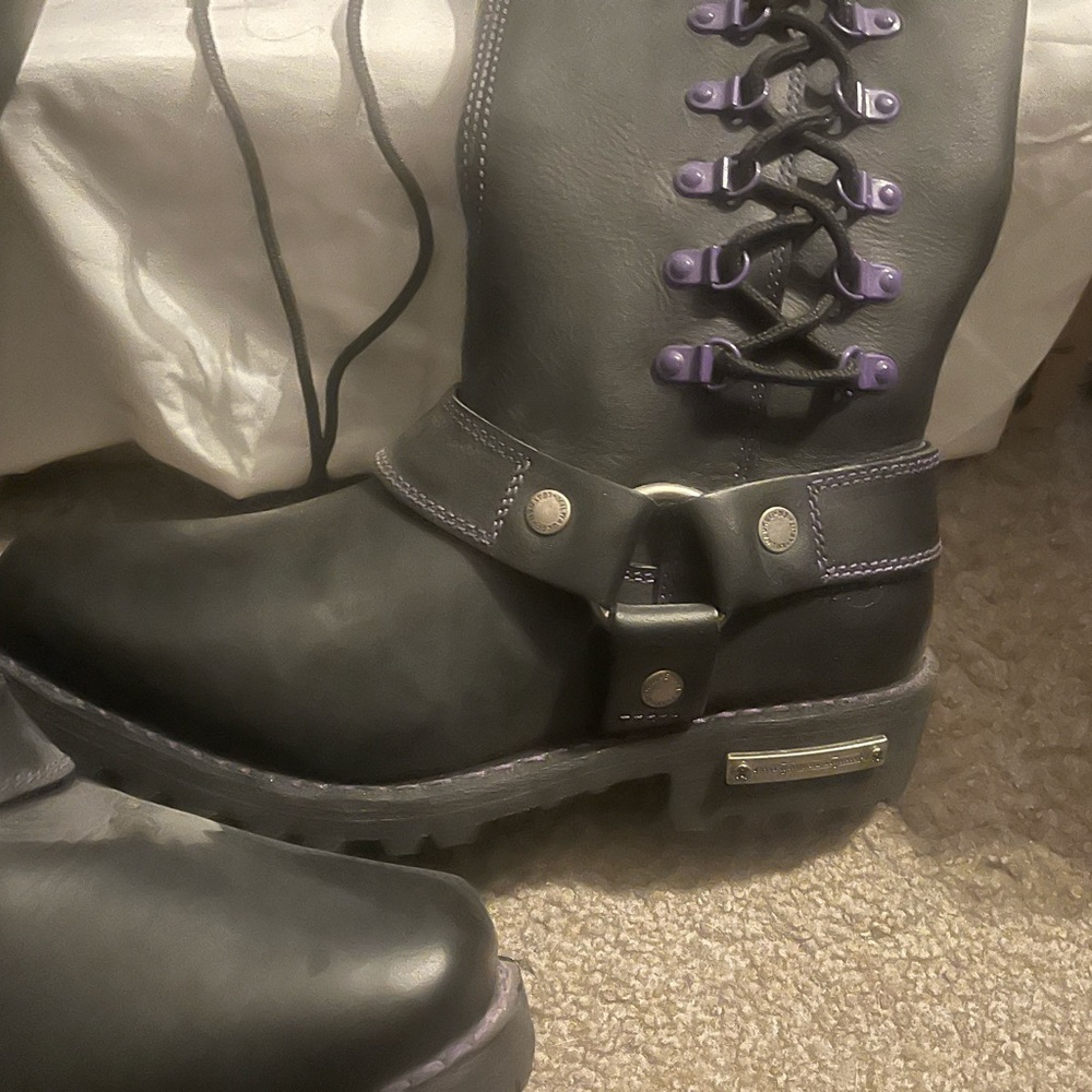 NEW WITH TAGS Womens sz 9 Milwaukee leather lace up motorcycle boots